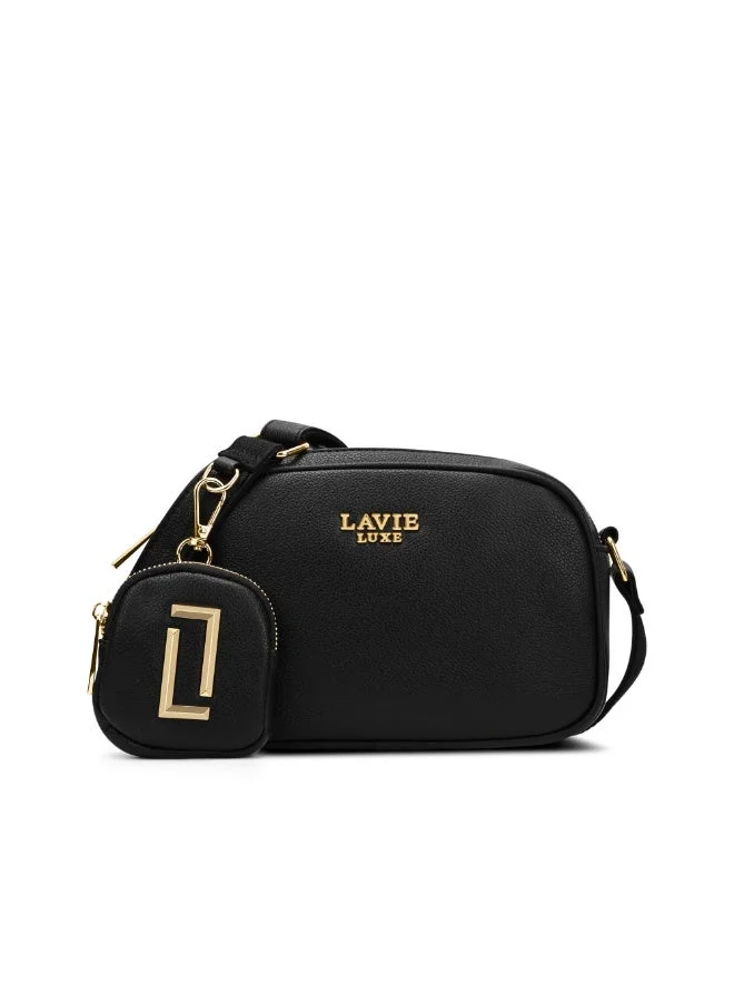 لافي حقيبة كاميرا نسائية فاخرة بفتحتين مبطنة ناعمة أسود